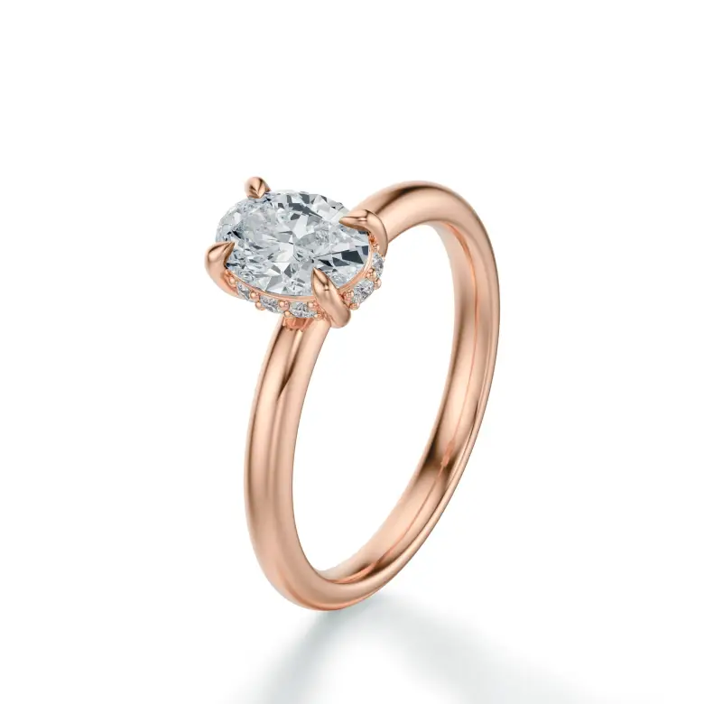 Pierścionek owalny diament różowe złoto SBPZ_068